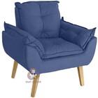 Poltrona Decorativa Opala Suede Azul Marinho Smf Decor