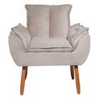 Poltrona Decorativa Opala Suede Bege - Wd Decor