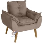 Poltrona Decorativa Opala Suede Capuccino  Bege Claro Smf Dec