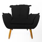Poltrona Decorativa Opala Suede Preto Rocha Móveis