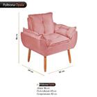 Poltrona Decorativa Opala Suede Rosa Para Estética Manicure -