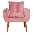 Poltrona Decorativa Opala Suede Rosa Para Estética Manicure -