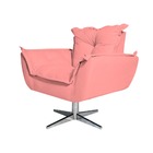Poltrona Decorativa Opala Suede Rose Base Giratoria Web Shop