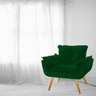 Poltrona Decorativa Opala Suede Verde Pés Palito Bnn Decor