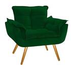 Poltrona Decorativa Opala Suede Verde Pés Palito Bnn Decor