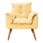 Poltrona Decorativa Opala Veludo Amarelo - Speciale Home
