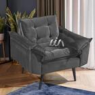 Poltrona Decorativa Opala Veludo Cinza Lilly Shop Jm