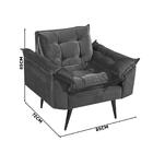 Poltrona Decorativa Opala Veludo Cinza Lilly Shop Jm