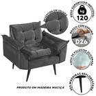 Poltrona Decorativa Opala Veludo Cinza Lilly Shop Jm