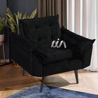 Poltrona Decorativa Opala Veludo Preto Lilly Shop Jm