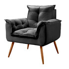 Poltrona Decorativa Opala Veludo Preto - Speciale Home