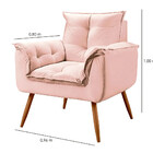 Poltrona Decorativa Opala Veludo Rose - Speciale Home