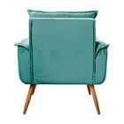 Poltrona Decorativa Opala Veludo Turquesa Ciano - Speciale Ho