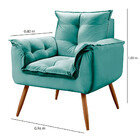 Poltrona Decorativa Opala Veludo Turquesa Ciano - Speciale Ho