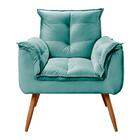 Poltrona Decorativa Opala Veludo Turquesa Ciano - Speciale Ho
