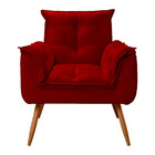 Poltrona Decorativa Opala Veludo Vermelho - Speciale Home