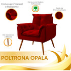 Poltrona Decorativa Opala Veludo Vermelho Star Confort