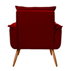 Poltrona Decorativa Opala Veludo Vermelho Star Confort
