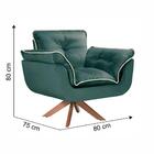Poltrona Decorativa Opalla Base Giratória Tecido Suede Com De