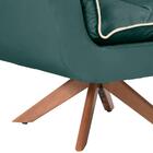 Poltrona Decorativa Opalla Base Giratória Tecido Suede Com De