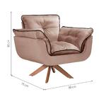 Poltrona Decorativa Opalla Base Giratória Tecido Suede Com De