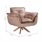 Poltrona Decorativa Opalla Base Giratória Tecido Suede Com De