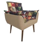 Poltrona Decorativa Opalla Composê Estampa Triangulo Suede Be