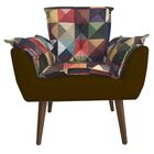 Poltrona Decorativa Opalla Composê Estampa Triangulo Suede Ma