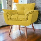 Poltrona Decorativa Opalla Pés Palito Suede Amarelo - Ds Esto