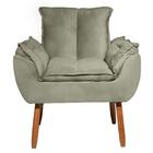 Poltrona Decorativa Opalla Pés Palito Suede Cappuccino - Wd D