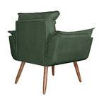 Poltrona Decorativa Opalla Pés Palito Suede Verde - Ds Estofa