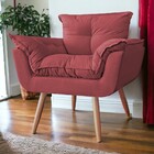 Poltrona Decorativa Opalla Pés Palito Suede Vermelho - Ds Est