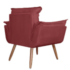 Poltrona Decorativa Opalla Pés Palito Suede Vermelho - Ds Est