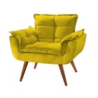 Poltrona Decorativa Opalla Suede Amarelo