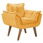 Poltrona Decorativa Opalla Suede Amarelo