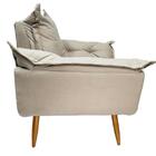 Poltrona Decorativa Opalla Suede Bege Claro - Fdecor