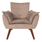 Poltrona Decorativa Opalla Suede Bege Rosado - Dominic Decor