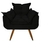 Poltrona Decorativa Opalla Suede Preto - Fdecor