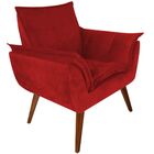 Poltrona Decorativa Opalla Suede Vermelho - Dominic Decor