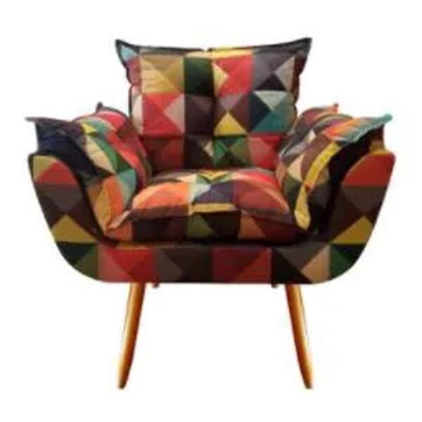 Poltrona Decorativa Opalla Triangulo Colorido - Fdecor