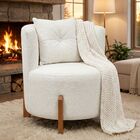 Poltrona Decorativa Orgânica Curva Luna Boucle Branco - Monta