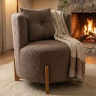 Poltrona Decorativa Orgânica Curva Luna Boucle Cappuccino - M