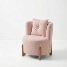 Poltrona Decorativa Orgânica Curva Luna Boucle - Montanaris D