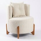 Poltrona Decorativa Orgânica Curva Luna Boucle Off White - Mo