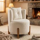 Poltrona Decorativa Orgânica Curva Luna Boucle Off White - Mo