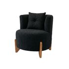 Poltrona Decorativa Orgânica Curva Luna Boucle Preto - Montan