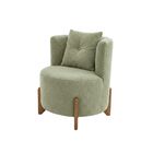 Poltrona Decorativa Orgânica Curva Luna Boucle Verde Oliva -