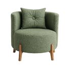 Poltrona Decorativa Orgânica Curva Luna Boucle Verde Oliva -