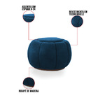 Poltrona Decorativa Orgânica Giratória Com Puff Cloud Bouclê