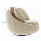 Poltrona Decorativa Orgânica Giratória Glória Veludo Bege - L